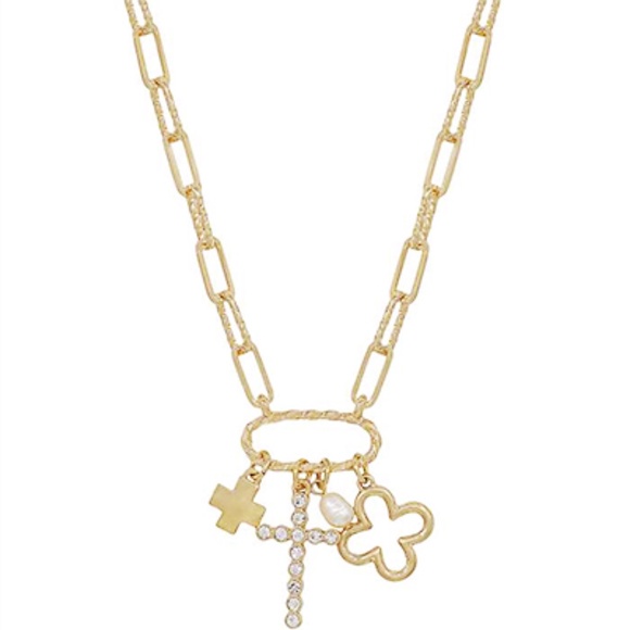 Fleurish Jewelry Jewelry - Clover & Multi Charm Oval Necklace Set
